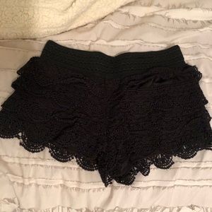 Black Crochet shorts